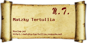 Matzky Tertullia névjegykártya